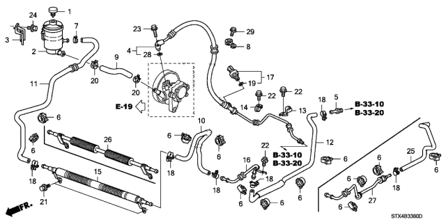 2007 Acura MDX  Cooler, Power Steering Oil Diagram for 53765STXA01