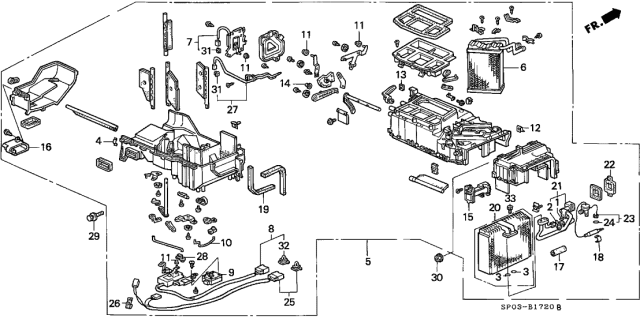 1994 Acura Legend  Heater Unit Assembly (Automatic Air Conditioner) Diagram for 79100SP0A47