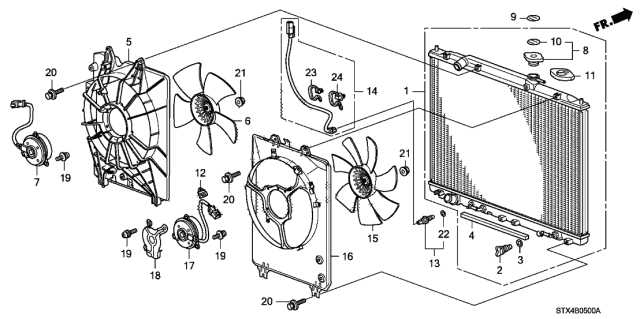 2009 Acura MDX  Clip, Harness Diagram for 32175PDAE01