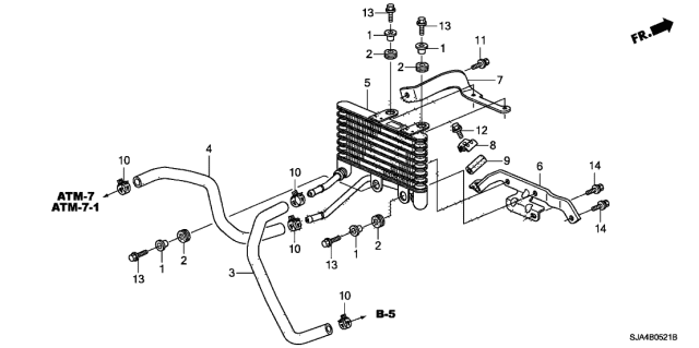 2011 Acura RL Cooler (ATF) Diagram for 25510RKGL01