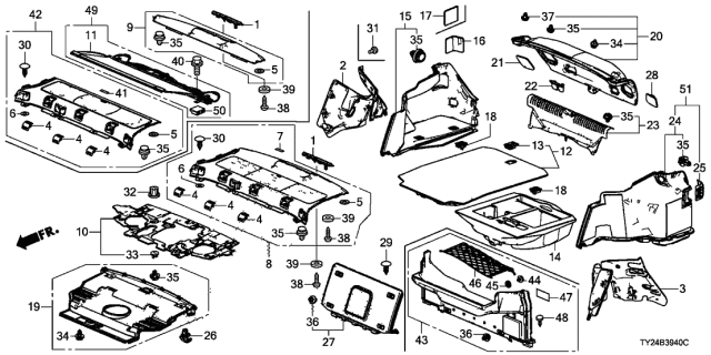 2020 Acura RLX  Lining Assembly L (Premium Black) Diagram for 84651TY3A11ZA