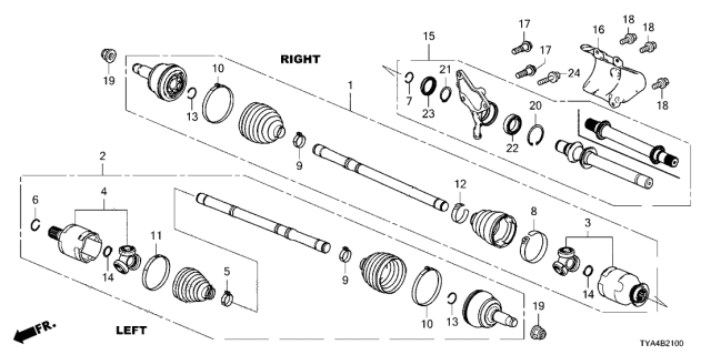2022 Acura MDX Circlip, Inner (58MM) Diagram for 90681TX4A00