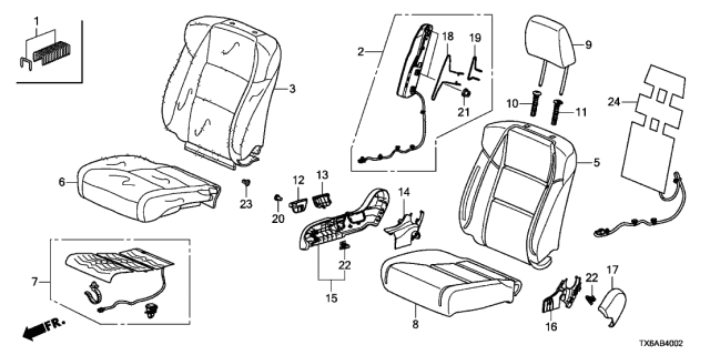 2018 Acura ILX Cover, Passenger Side Reclining (Inner) (Premium Black) Diagram for 81247T2FA01ZH