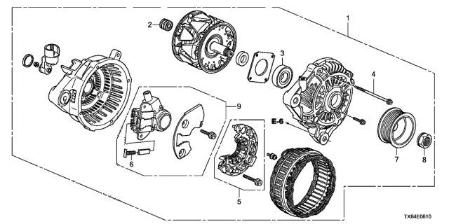 2014 Acura ILX  Brush Set Diagram for 31140RKB004