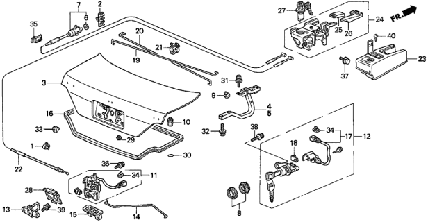 1998 Acura TL Knob Assembly, Trunk Opener (Medium Taupe) Diagram for 74884SM4A01ZP