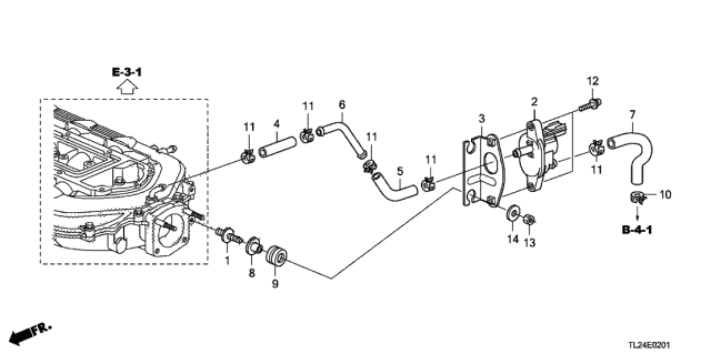 2011 Acura TSX  Tube A, Purge Diagram for 36167RDVJ00