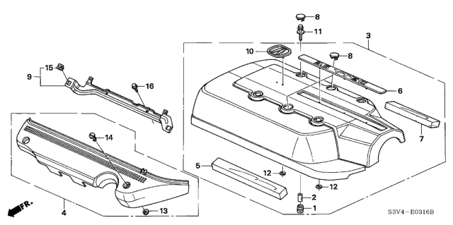 2005 Acura MDX Emblem, Front (A) Diagram for 75700S3VA01