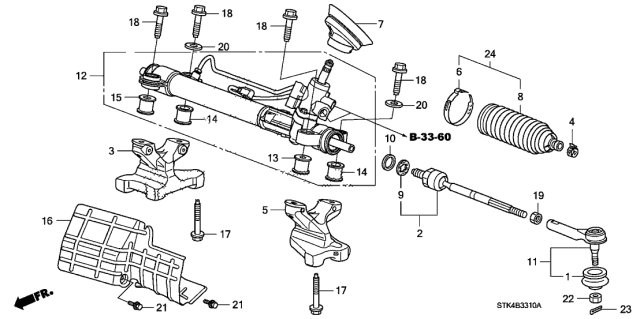 2009 Acura RDX  Washer, Plain (10MM) Diagram for 90506STKA00