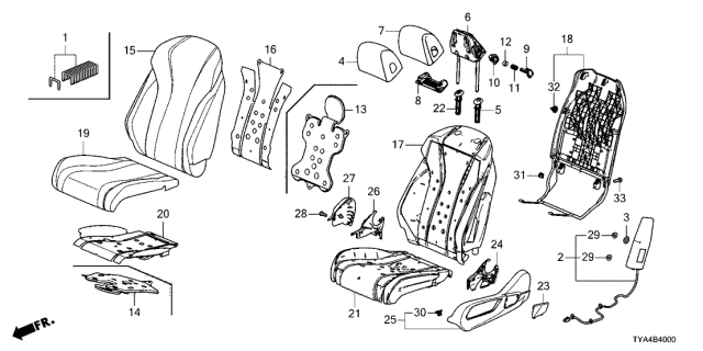 2022 Acura MDX  Pad Complete, Front Left Cushion Diagram for 81537TYAA22