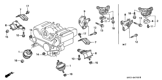 1992 Acura Legend  Weight, Transmission Stopper (AT) Diagram for 50807SP0981