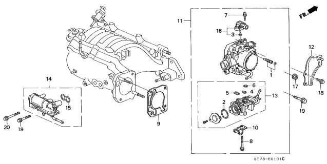 1995 Acura Integra  Gasket, Electronic Air Controlvalve (Keihin) Diagram for 36455PV0000