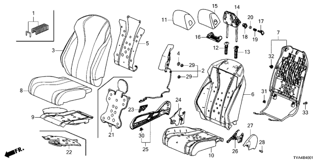 2022 Acura MDX  Pad Complete, Front Cushion Diagram for 81137TYAK42