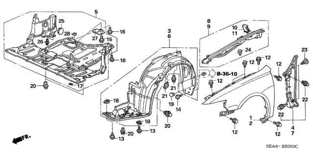 2004 Acura TSX  Bolt-Washer (6X24) Diagram for 90111SEA000