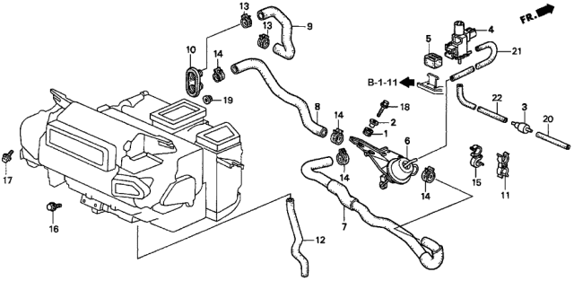 1997 Acura TL Clamp, Heater Diagram for 91551SD5003