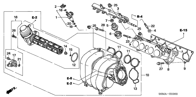 2006 Acura RSX  O-Ring (6.95X1.7) Diagram for 91302PCA000