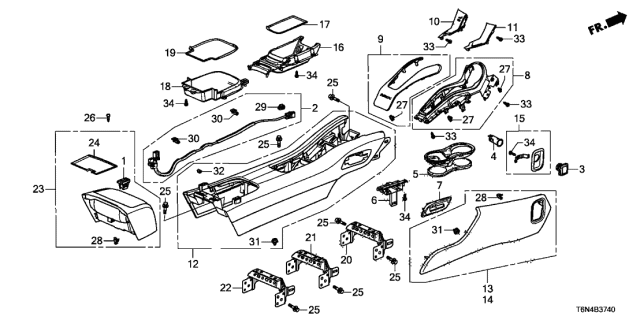 2020 Acura NSX  Clip, Snap Fitting Diagram for 90669T6AJ01