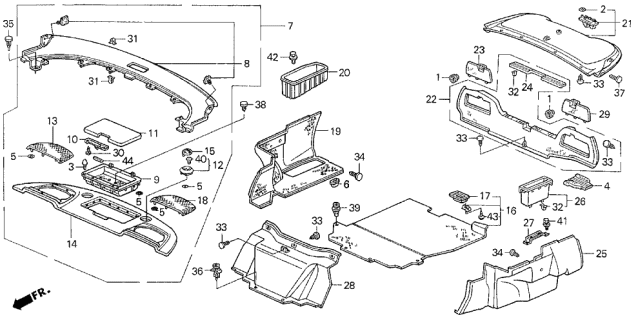 1993 Acura Legend  Clip (5Mm) (Star Black) Diagram for 90669SP0003ZB