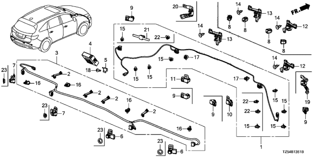 2017 Acura MDX Bracket Diagram for 39671TZ5A00