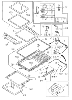 1998 Acura SLX  Glass Sunroof Diagram for 8973337000