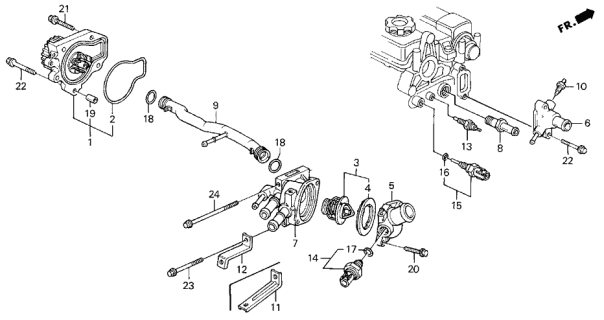 1994 Acura Integra  Case, Thermostat Diagram for 19320P30J00