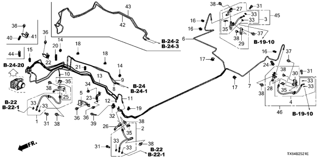 2016 Acura ILX  Pipe D, Brake Diagram for 46340TV9A00