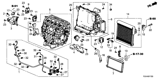 2021 Acura TLX  Duct Assembly, Heater Diagram for 79102TGVA41