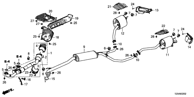 2017 Acura MDX  Pipe B, Exhaust Diagram for 18220TRXA01