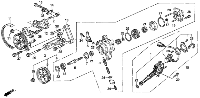 1992 Acura Legend O-Ring (13.0X1.9) Diagram for 91345PY3000