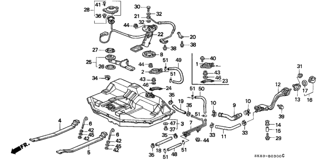 1991 Acura Integra  Gasket, Fuel Filler Cap Diagram for 17682679013