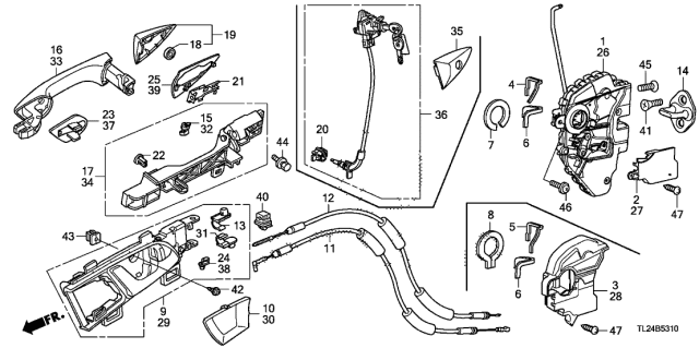 2012 Acura TSX  Cylinder, Driver Side Door Diagram for 72185TL0A01