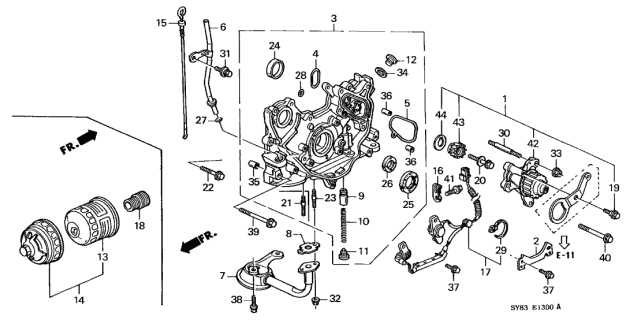 1998 Acura CL  Pin, Dowel (49X10) Diagram for 90703PT0000