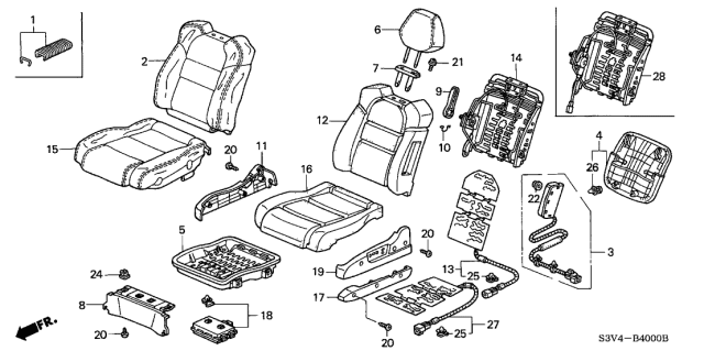 2002 Acura MDX Cover Set, Driver Side Trim (Graphite Black) (Side Airbag) (Leather) Diagram for 04815S3VA31ZA