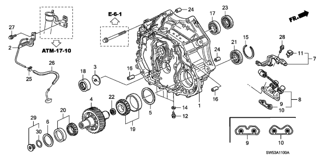 1996 Acura TL  O-Ring (33.6X2.2) Diagram for 91302PS5003
