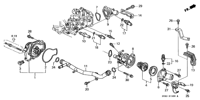 1999 Acura CL  Thermostat Assembly (Nippon Thermostat) Diagram for 19301P08316