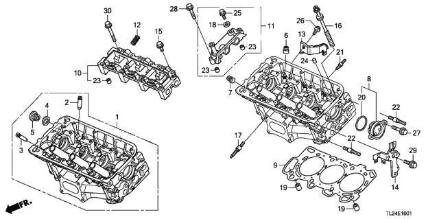 2010 Acura TSX Cover Assembly, Front Camshaft Thrust Diagram for 12230P8AA00