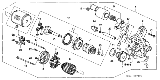 2004 Acura MDX  Gear Assembly Diagram for 31232RDJA01