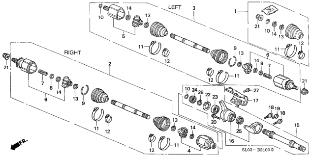 1996 Acura NSX  Cover, Half Shaft Heat Diagram for 44517SL0305