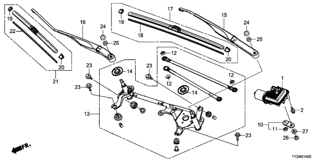 2015 Acura RLX  Arm, Windshield Wiper (Driver Side) Diagram for 76600TY2A01