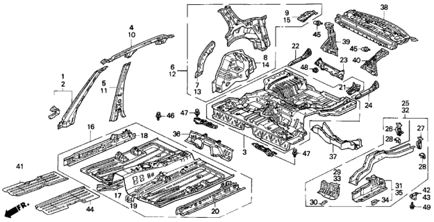 1993 Acura Vigor  Bolt-Washer (6X12) Diagram for 934050601200