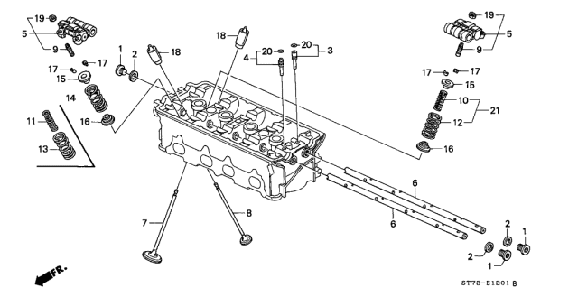 2000 Acura Integra Cotter, Valve Diagram for 14781PR7A01