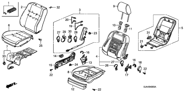 2010 Acura RL  Clip (H) Diagram for 81138S5AG21