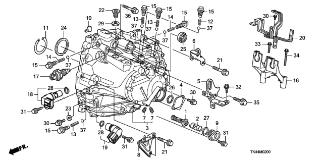 2011 Acura TL  Stay, Clutch Pipe Diagram for 21250RK6000