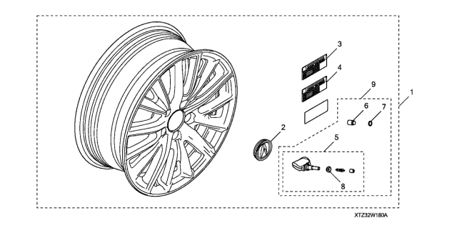 2018 Acura TLX  Tire Pressure Sensor Diagram for 42753T6NA01