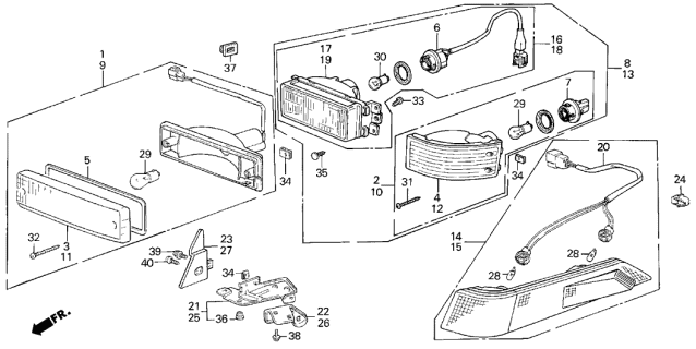 1988 Acura Integra  Socket (Gray) Diagram for 33305SH3A01