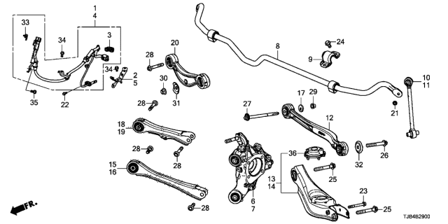 2019 Acura RDX  Arm Complete , Rear B Diagram for 52530TJBA02