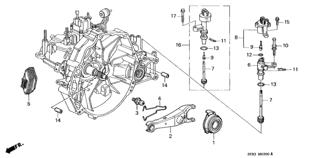 1997 Acura CL Bolt, Release Fork Diagram for 22825P0S000