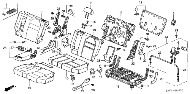 2001 Acura MDX  Cover, Driver Side Middle Seat Bracket (Inner) (Graphite Black) Diagram for 81777S3VA11ZA