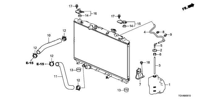 2021 Acura TLX CLAMP, OVERFLOW TUBE (A) Diagram for 191186A0A01