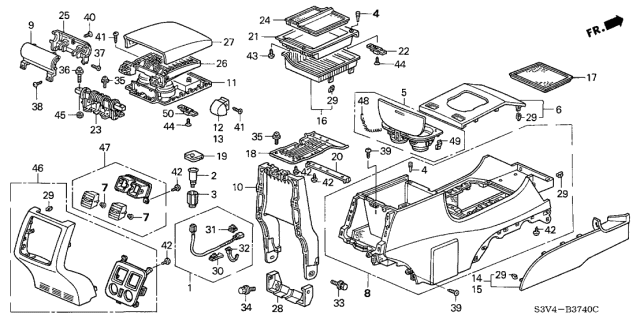 2001 Acura MDX  Holder Assembly, Cup (Black) Diagram for 77230S3VA01ZA