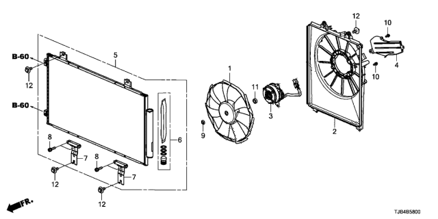 2021 Acura RDX PROTECTOR, FAN MOTOR HEAT Diagram for 386196A0A01
